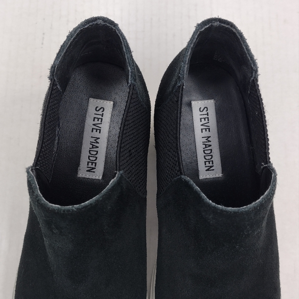 Steve Madden Sultan Women's Black Suede Chelsea Ankle Sneaker Shoes Size 8M - Picture 9 of 13
